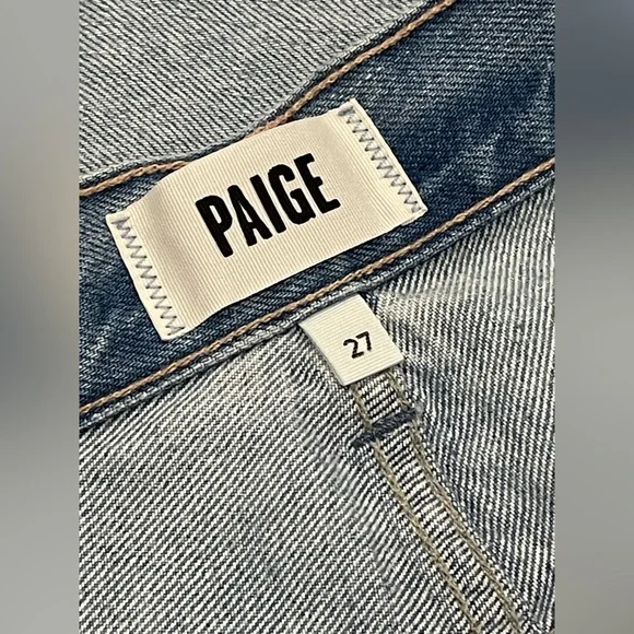 PAIGE Arellia High Rise Wide Leg Cuff Jeans Flower Wash Women Size 27 Tall NEW - Picture 7 of 9